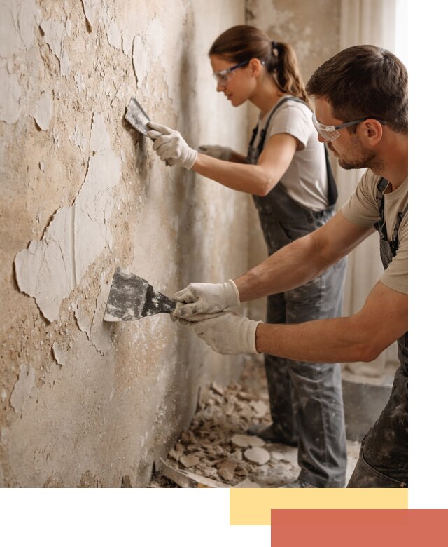 Снятие старой шпаклевки и подготовка поверхностей в Лениногорске