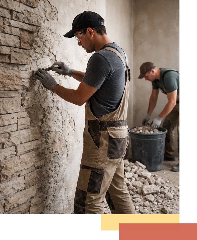 Демонтаж декоративного камня в Лениногорске профессионально и безопасно