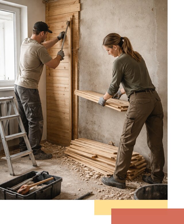 Демонтаж вагонки со стен в Лениногорске — профессиональный демонтаж