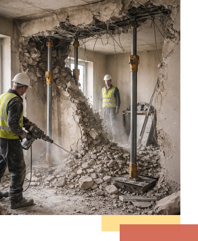 Снос несущих стен в Лениногорске с гарантией безопасности и качества