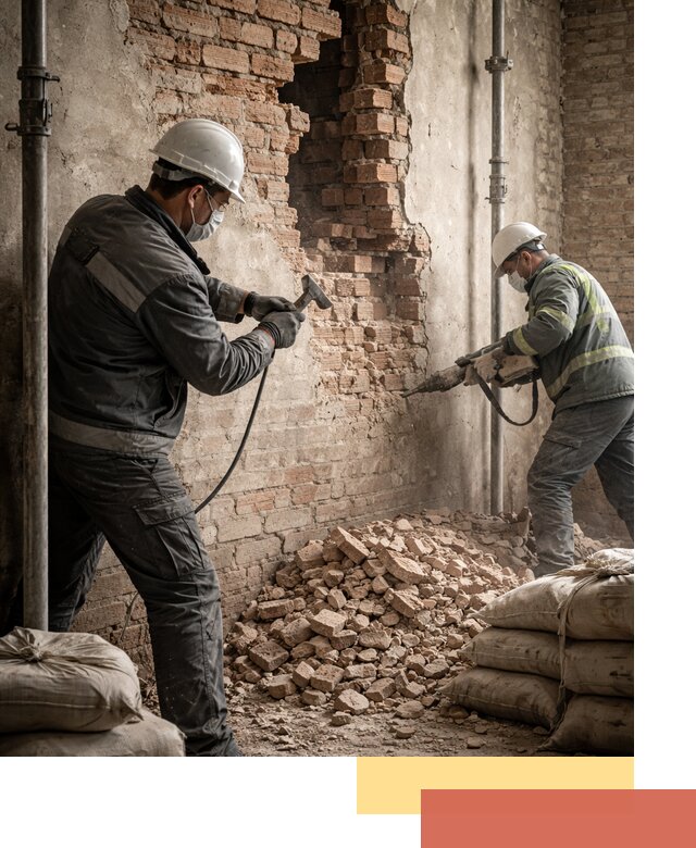 Демонтаж кирпичных стен в Лениногорске быстро и безопасно