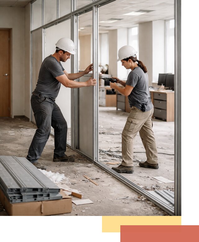 Демонтаж алюминиевых перегородок в Лениногорске быстро и аккуратно