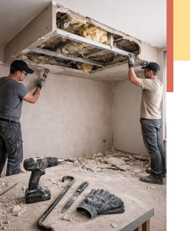 Демонтаж короба из гипсокартона в Лениногорске от 1569 руб. — быстро и недорого | ОТДЕЛОЧНИК-Лнр