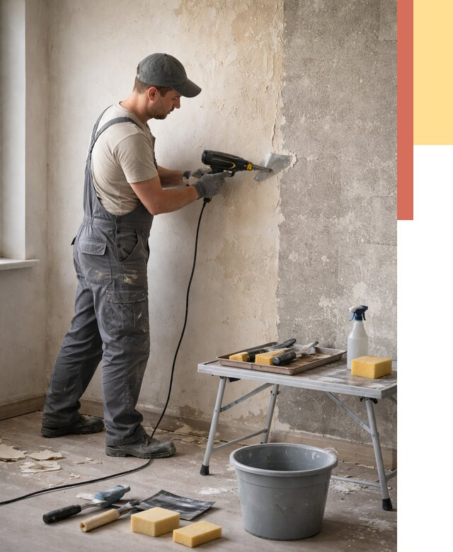 Очистка стен от клея в Лениногорске от 1909 руб. — снятие и удаление клея со стен | ОТДЕЛОЧНИК-Лнр