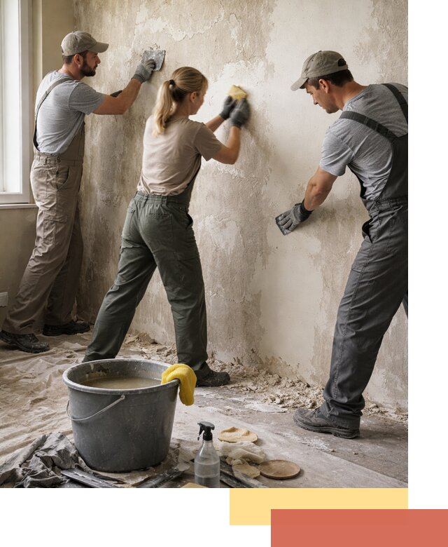 Очистка стен от клея и грунтовки в Лениногорске качественно и быстро