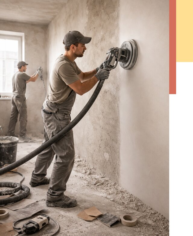 Шлифовка стен в Лениногорске от 1238 руб/м2 — быстро и недорого | ОТДЕЛОЧНИК-Лнр