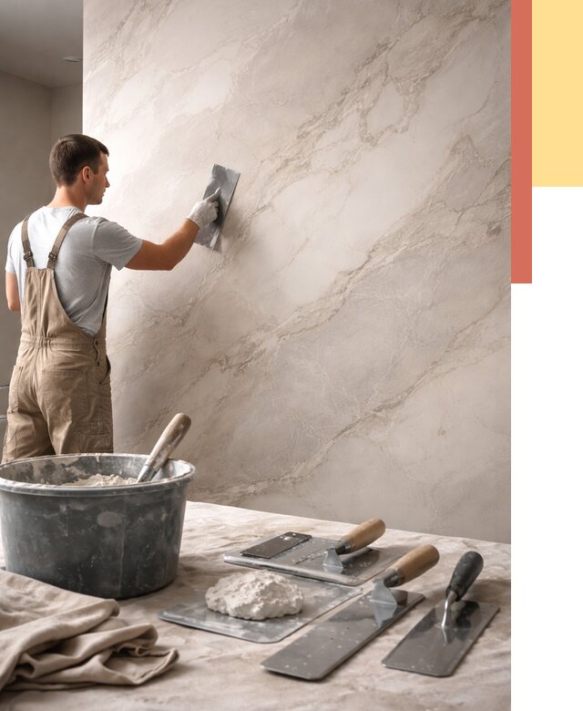 Декоративная штукатурка под мрамор в Лениногорске от 2890 руб./м² — быстро и недорого | ОТДЕЛОЧНИК-Лнр