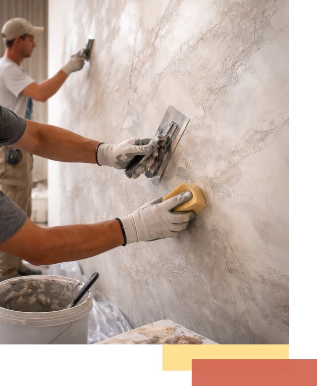Декоративная штукатурка под мрамор в Лениногорске для стен и потолков