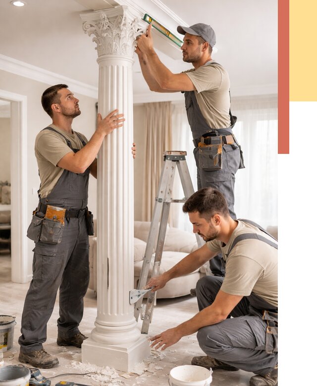 Установка декоративных колонн в Лениногорске от 12384 руб. под ключ | ОТДЕЛОЧНИК-Лнр