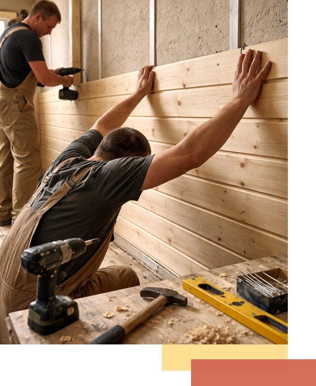 Монтаж деревянной вагонки на стены в Лениногорске быстро и качественно