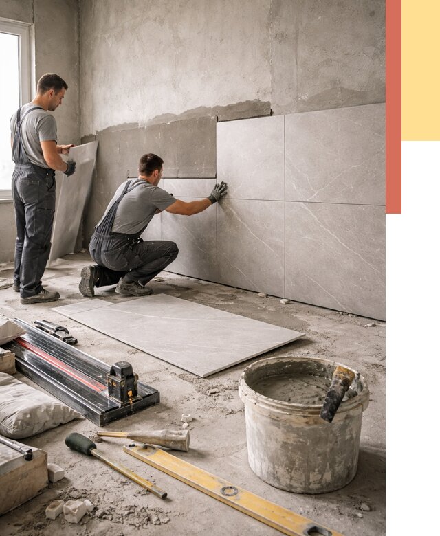 Облицовка стен керамогранитом в Лениногорске от 4334 руб./м² — услуги под ключ | ОТДЕЛОЧНИК-Лнр