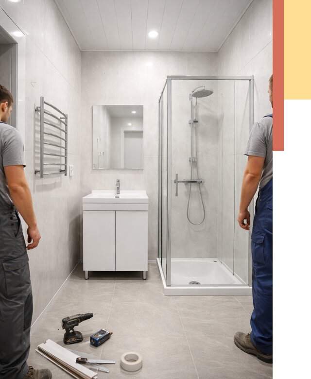 Отделка ванной комнаты панелями ПВХ в Лениногорске от 4644 руб. за м2 | ОТДЕЛОЧНИК-Лнр