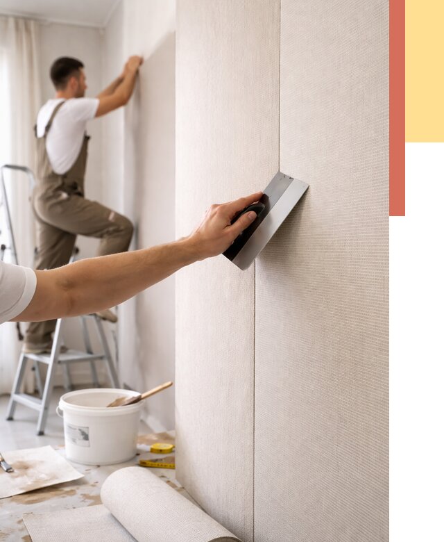 Поклейка текстильных обоев в Лениногорске от 4644 руб. под ключ | ОТДЕЛОЧНИК-Лнр