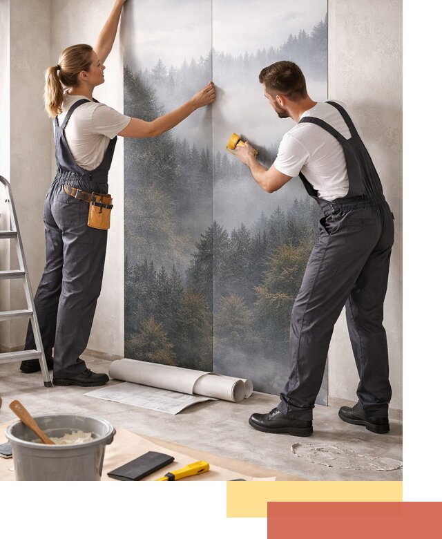 Поклейка фотообоев профессионально в Лениногорске под ключ