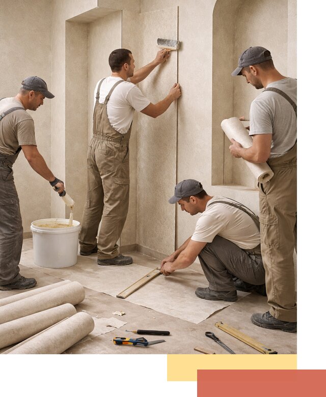 Поклейка обоев на сложные стены и неровные поверхности в Лениногорске