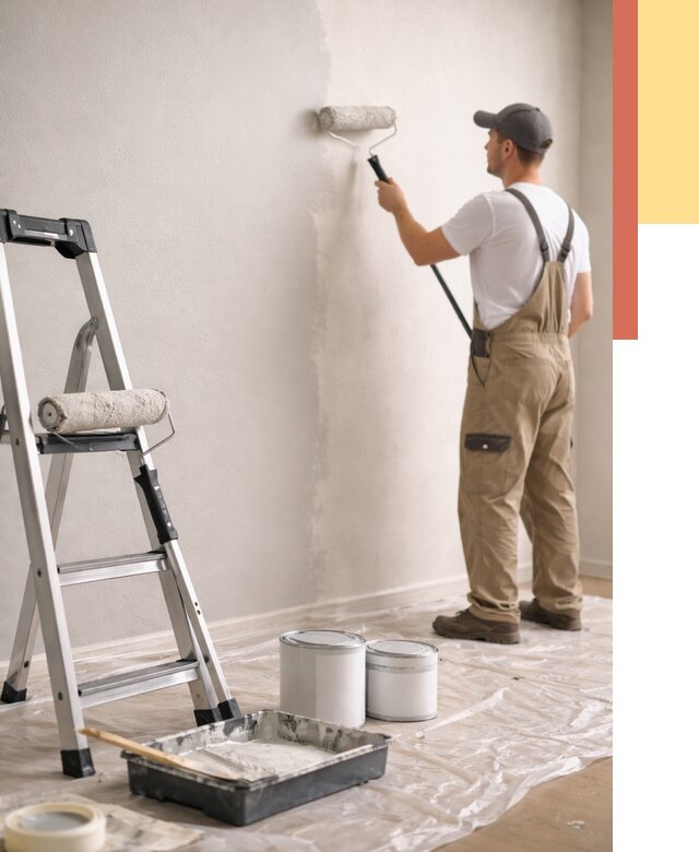 Покраска стен латексной краской в Лениногорске от 4644 руб. за м2 | ОТДЕЛОЧНИК-Лнр