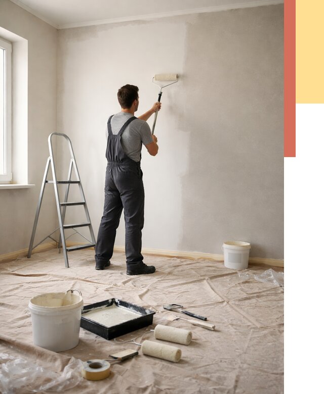 Покраска стен моющейся краской в Лениногорске от 361 руб./м² — быстро и недорого | ОТДЕЛОЧНИК-Лнр