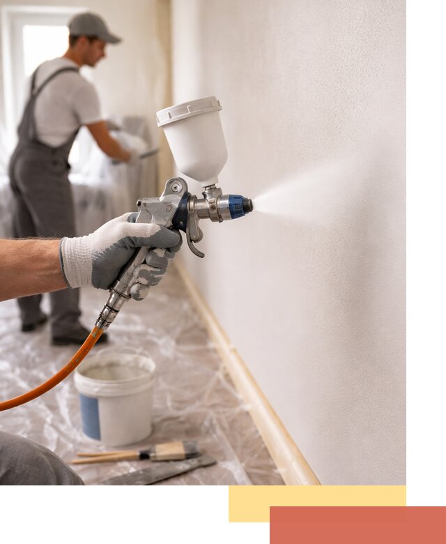 Покраска стен краскопультом в Лениногорске быстро и качественно