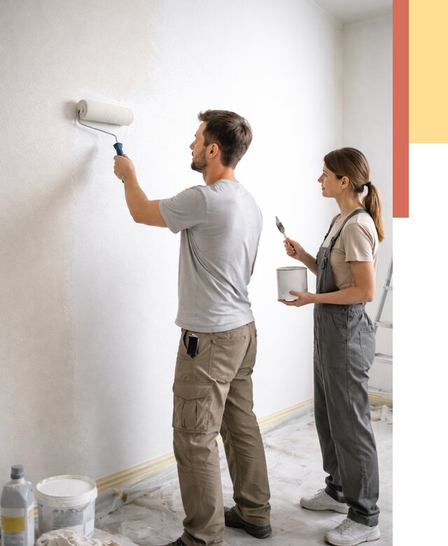 Окраска стен по стеклохолсту в Лениногорске от 4644 руб/м² под ключ | ОТДЕЛОЧНИК-Лнр