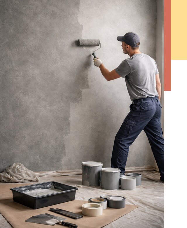 Покраска стен под бетон в Лениногорске от 671 руб. за м2 — быстро и недорого | ОТДЕЛОЧНИК-Лнр