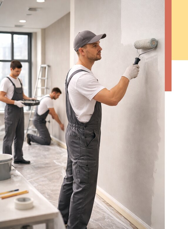 Покраска стен в офисе в Лениногорске от 8772 руб. — быстро и недорого | ОТДЕЛОЧНИК-Лнр