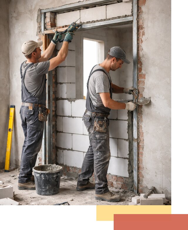 Закладка дверного проема под ключ в Лениногорске: демонтаж, монтаж, отделка