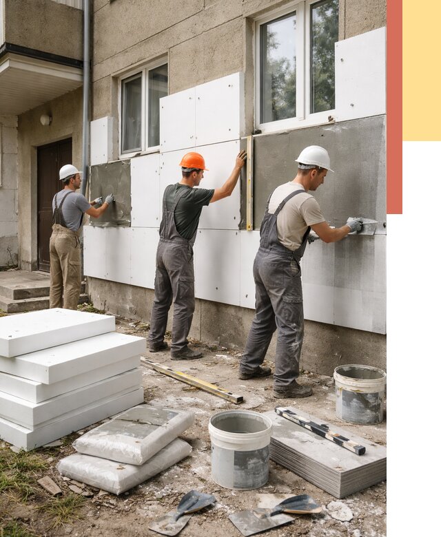 Утепление стен пенопластом в Лениногорске от 1806 руб. — недорого и под ключ | ОТДЕЛОЧНИК-Лнр