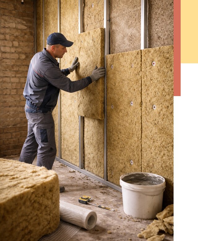 Утепление стен минватой в Лениногорске от 1393 руб./м2 — недорого и быстро | ОТДЕЛОЧНИК-Лнр