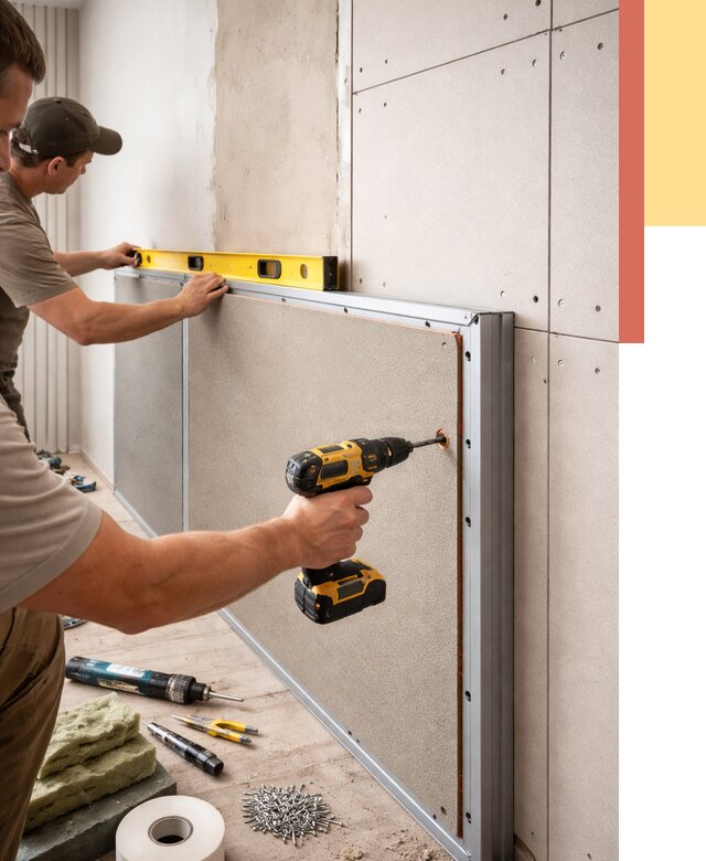 Шумоизоляция стен панелями ЗИПС в Лениногорске от 2270 руб./м² под ключ | ОТДЕЛОЧНИК-Лнр