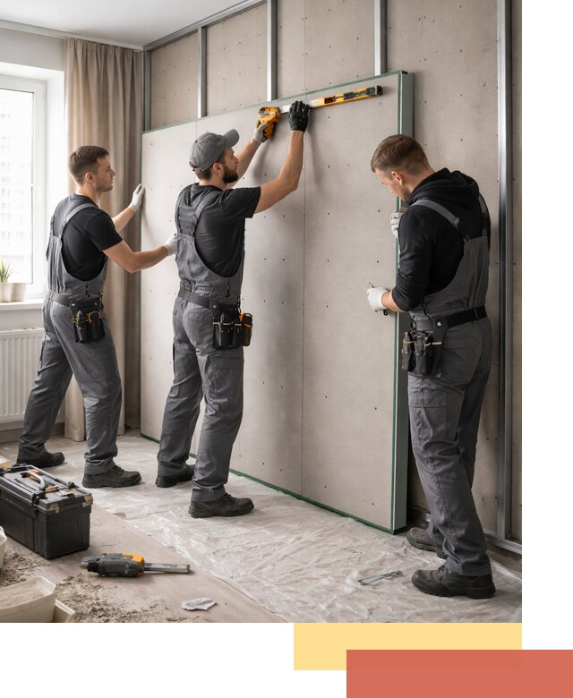 Шумоизоляция стен панелями ЗИПС в Лениногорске для жилых и коммерческих помещений