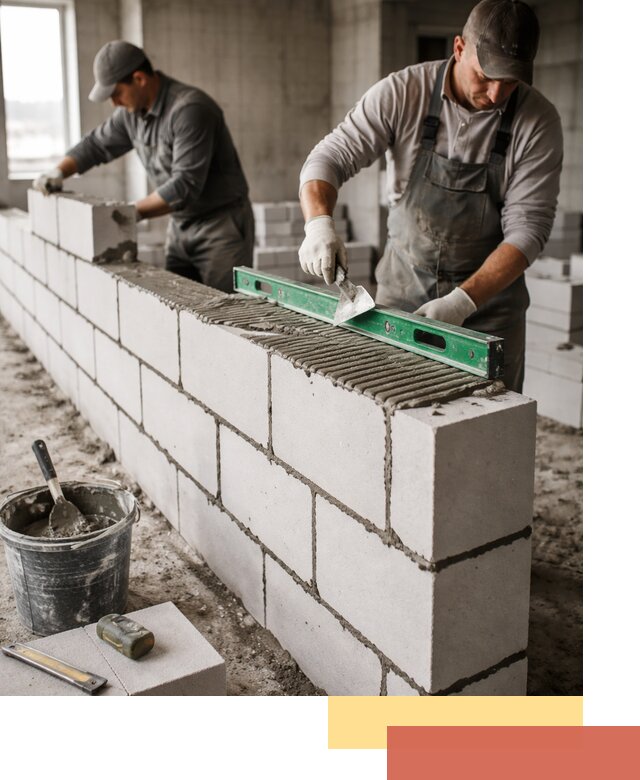 Кладка перегородок из газобетона в Лениногорске быстро и качественно