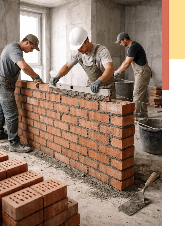 Кладка перегородок из кирпича в Лениногорске от 3612 руб. за м² | ОТДЕЛОЧНИК-Лнр