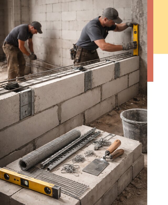 Армирование кладки перегородок в Лениногорске от 774 руб. под ключ | ОТДЕЛОЧНИК-Лнр