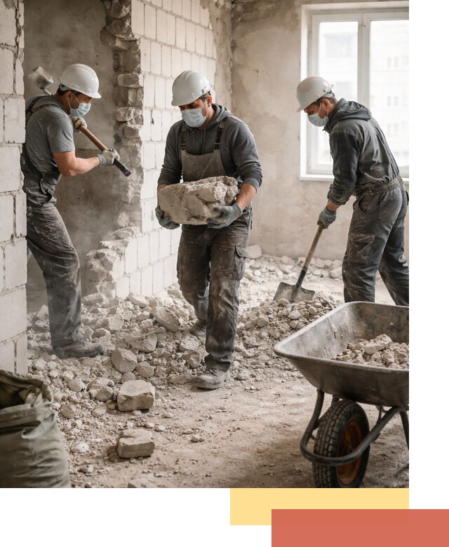 Демонтаж блочных перегородок в Лениногорске быстро и аккуратно