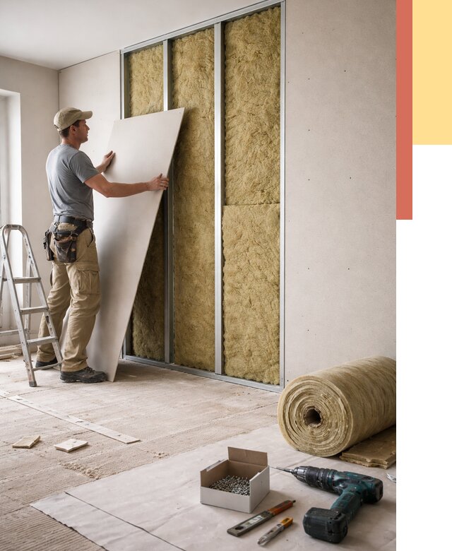 Перегородка из гипсокартона с шумоизоляцией в Лениногорске от 3220 руб. | ОТДЕЛОЧНИК-Лнр