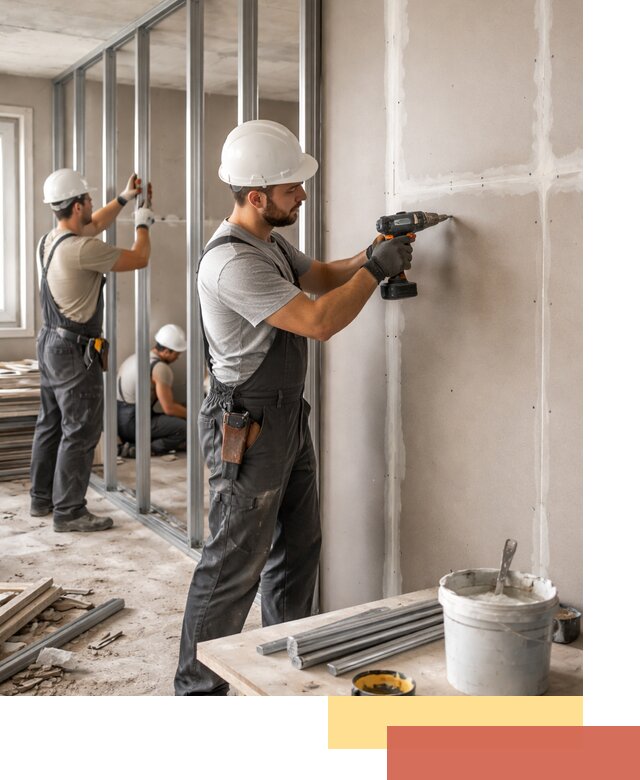 Перегородки из огнестойкого гипсокартона в Лениногорске под ключ