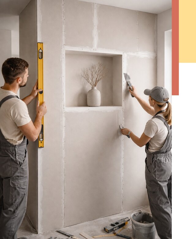 Перегородка из гипсокартона с нишей в Лениногорске от 3354 руб. под ключ | ОТДЕЛОЧНИК-Лнр