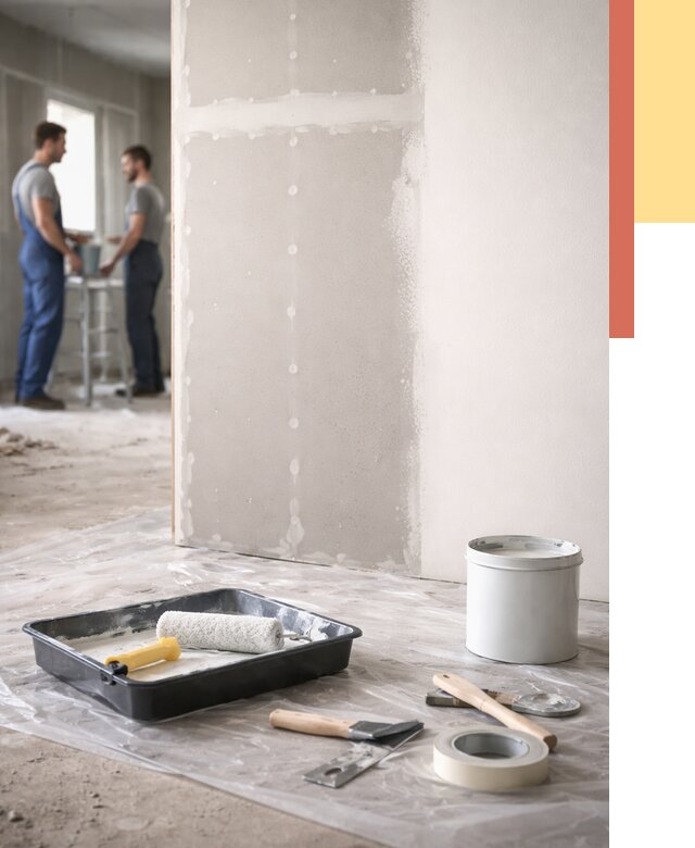 Покраска перегородок из гипсокартона в Лениногорске от 4644 руб. под ключ | ОТДЕЛОЧНИК-Лнр