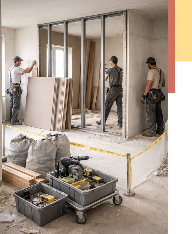 Перенос гипсокартонной перегородки в Лениногорске под ключ от 4644 руб. | Демонтаж и монтаж – ОТДЕЛОЧНИК-Лнр