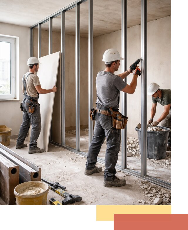 Перенос гипсокартонной перегородки в Лениногорске профессионально и быстро