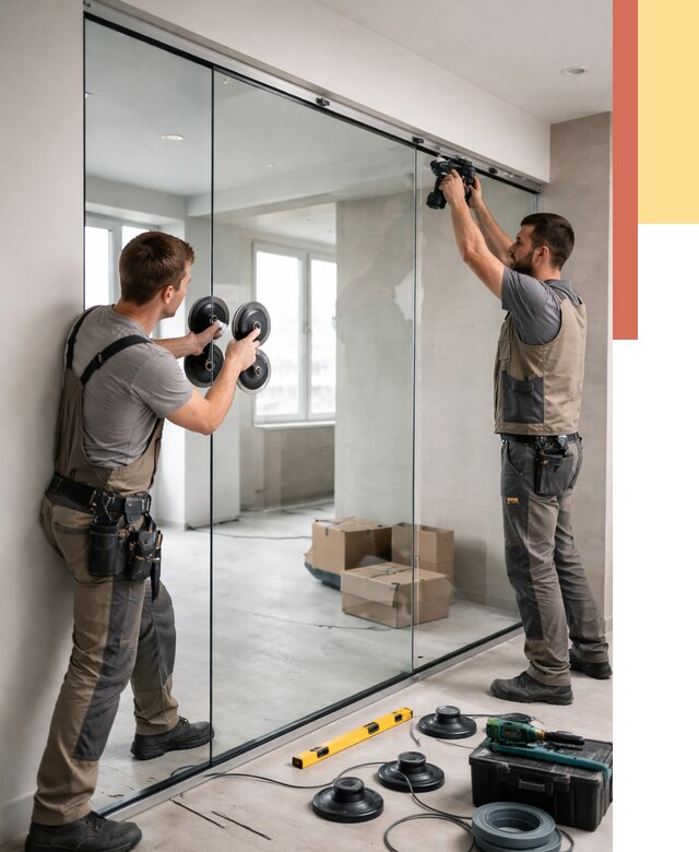 Монтаж стеклянных перегородок в Лениногорске от 6708 руб. | ОТДЕЛОЧНИК-Лнр