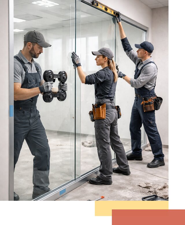 Профессиональный монтаж стеклянных перегородок в Лениногорске