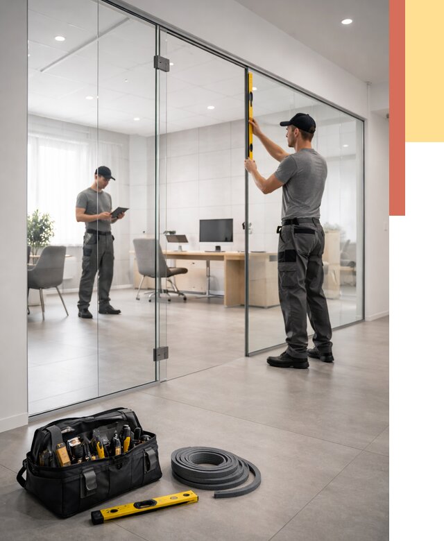 Цельностеклянные перегородки под ключ в Лениногорске от 9804 руб. — монтаж и цены | ОТДЕЛОЧНИК-Лнр