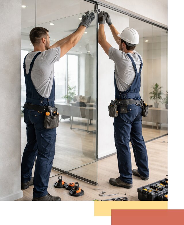 Безрамные стеклянные перегородки под ключ в Лениногорске