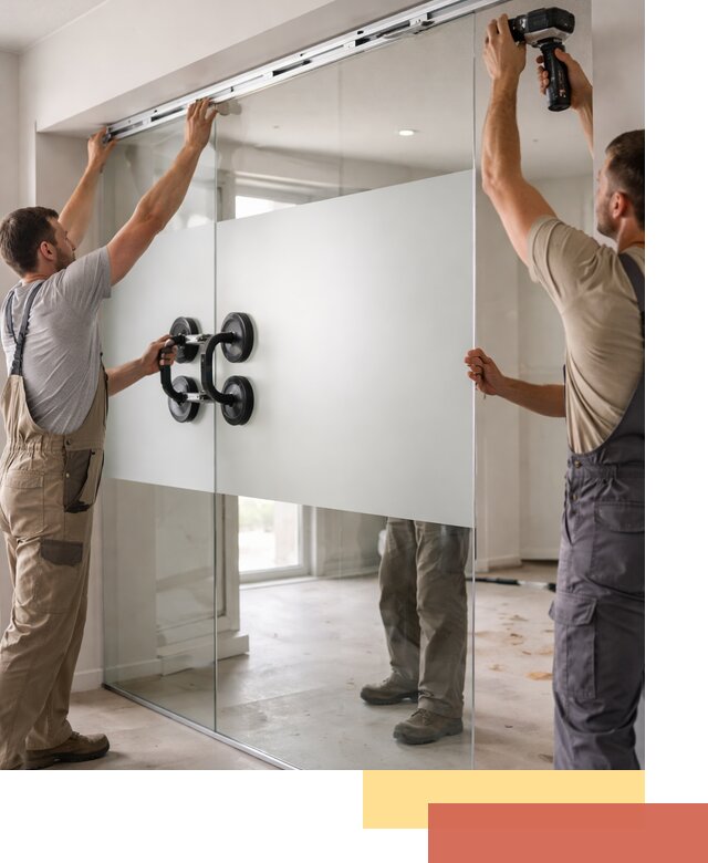 Матовые стеклянные перегородки под ключ в Лениногорске