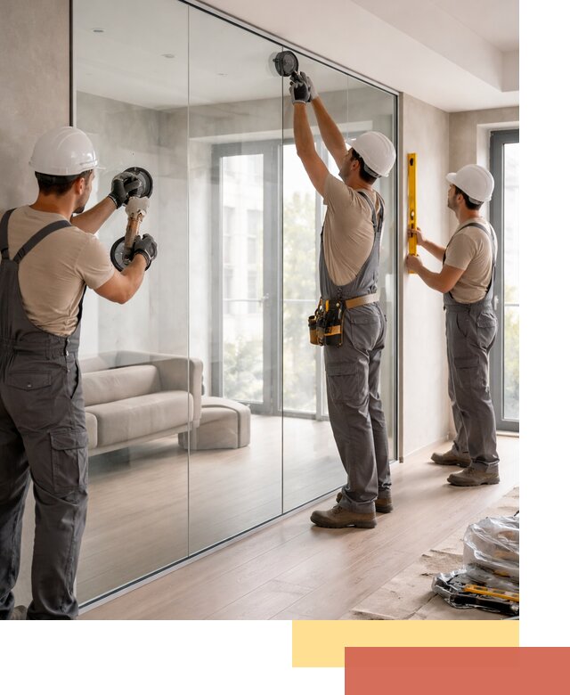 Перегородки из закаленного стекла в Лениногорске для офисов и квартир