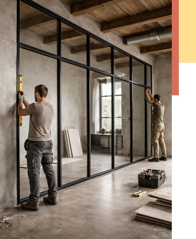 Стеклянные перегородки лофт в Лениногорске от 10836 руб. под ключ | ОТДЕЛОЧНИК-Лнр