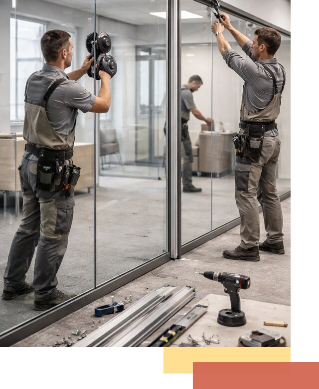 Стеклянные офисные перегородки под ключ в Лениногорске