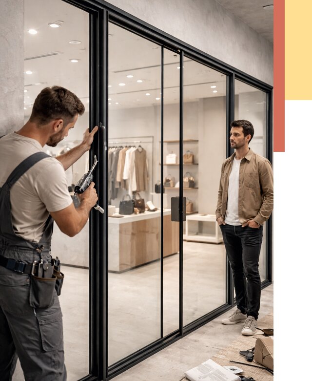 Стеклянные перегородки для магазинов в Лениногорске от 8462 руб. под ключ | ОТДЕЛОЧНИК-Лнр