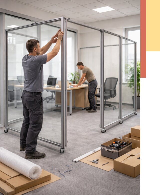 Мобильные офисные перегородки в Лениногорске от 12900 руб. — установка под ключ | ОТДЕЛОЧНИК-Лнр